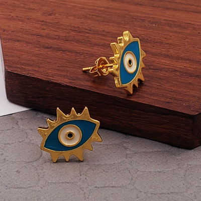 ZIVOM Eyelash Evil Eye Copper Stud Earring