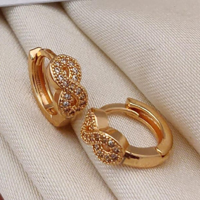 TULSI ENTERPRISE Gold Plated Huggie Earrings for Women & Girls (Pack of 1 Pair) Brass Huggie Earring