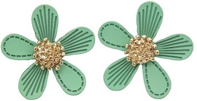 alya jewels Green Flower Women and Girls Alloy Stud Earring