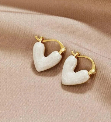 JRISSY Korean Elegant Earrings Stainless Steel Drops & Danglers Stainless Steel Hoop Earring