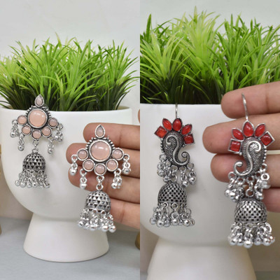 meira Traditional Stylish Jhumka for Wedding and Specially for Navratri German Silver Jhumki Earring
