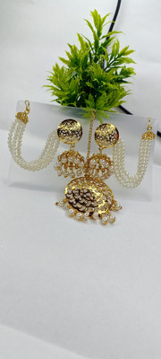 Rai 751Pearl Bahubali Jhumki/Jhumka Earrings For Girls and Cubic Zirconia Diamond Alloy Earring Set