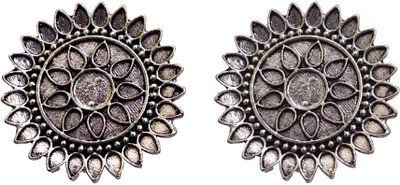 Miraya Floral oxidized stud earring Alloy Stud Earring