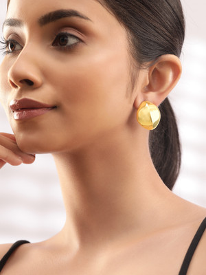RUBANS Rubans 18K Gold-Plated Minimalist Organic Shape Trendy & Stylish Stud Earrings Brass Stud Earring