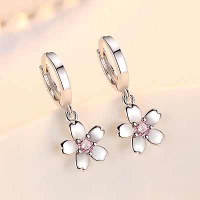 MYKI Gorgeous Flower Drop Earrings For Women & Girls Cubic Zirconia Stainless Steel Drops & Danglers