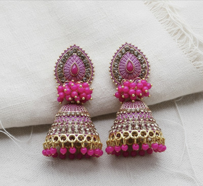 Vinayak traditional ethnic pearl studded oxidised jhumka jhumki earrings for girls Pearl Alloy Jhumki Earring, Drops & Danglers, Chandbali Earring