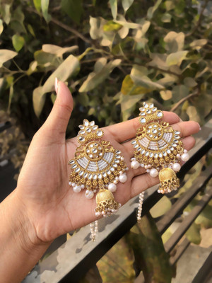 brado jewellery Pack of 1 Gold Drop & Danglers Earring for Women & Girls Diamond Brass Drops & Danglers