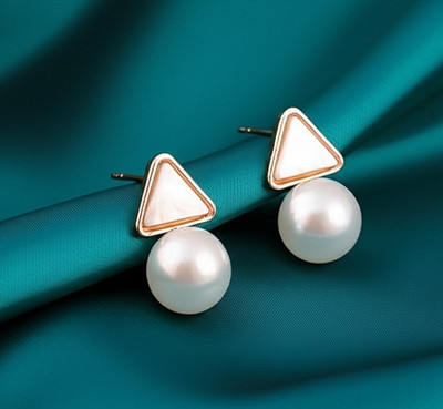 Sabita fashion Pearl stud 1 Pearl Alloy Stud Earring
