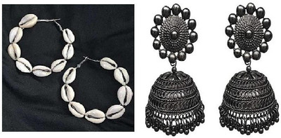 MAYRA TERDING SHALL KUNDAN JHUMKI Beads Alloy Jhumki Earring