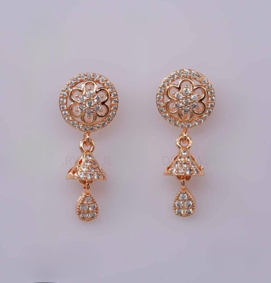 immitation Luxury Tiered Baguette Cut Fan Drop Earrings Metal Stud Earring