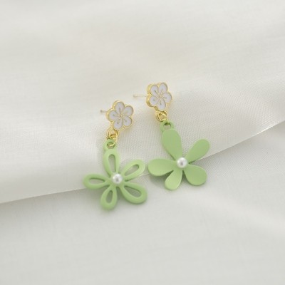 MYKI MYKI Enormous Green Flower Hanging Earring For Women & Girls Alloy Stud Earring