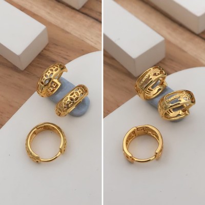 Weroxa Combo Of 2 Brass Huggie Earring