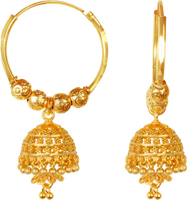 Heer Collection Traditional South Indian Temple Jewellery 1gm Gold n Micron Plated Jhumki Jumkas Alloy, Brass, Metal Jhumki Earring