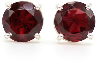 MayraCreationss STUDS Garnet Sterling Silver Stud Earring
