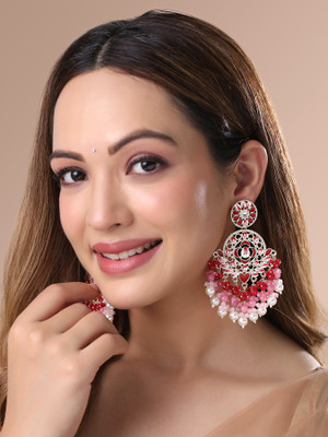 YELLOW CHIMES Earrings for Women and Girls Meenakari Drop Earrings Beads Metal Drops & Danglers