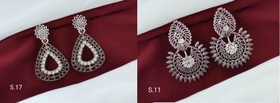 D'CART Combo of 2 earrings women jhumka Silver Oxidised traditional earrings combo Brass, Metal Earring Set, Jhumki Earring
