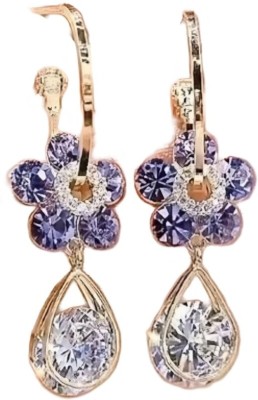 Starz Jewels Jewellery For Women Korean Gold Plated Flower Earrings Diamond Alloy Earring Set