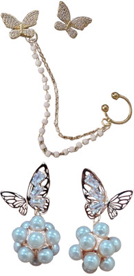 SVENT Combo Earing | Pearl Earrings Trendy | Party & Casual Jewelry for Women & Girls Alloy Earring Set