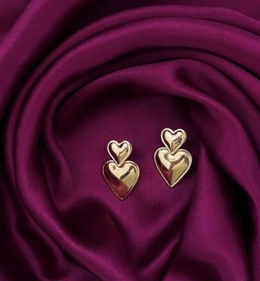 LIA Jewels Gold-Plated Stainless Steel Heart Earrings for Women Stainless Steel Stud Earring