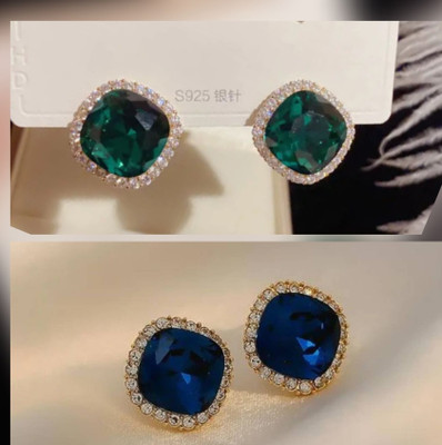 LOVIA BY HM AD CRYSTAL STUDS, EARRINGS FOR WOMEN, EARINGS FOR GIRLS Zircon Alloy Earring Set, Plug Earring, Rhinestone Studs, Stud Earring