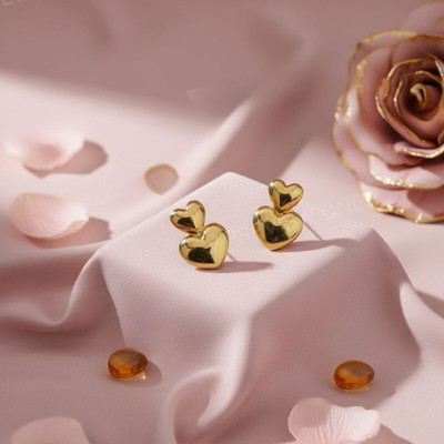 forever jewels Anti Tarnish Stainless Steel Gold Plated Door Knocker Drop Earrings For Women Stainless Steel Stud Earring