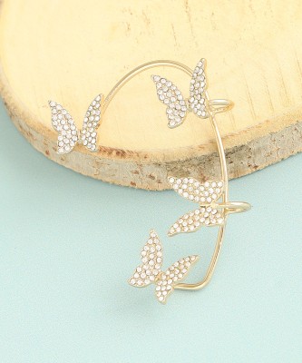 SOHI Gold Plated Party Designer Stone Ear Cuff For Women Alloy Cuff Earring