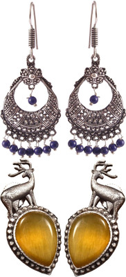 Haniya Oxidized Silver plated handmade Jhumka Jhumki Earrings Alloy, Brass Jhumki Earring