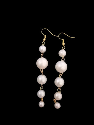 YOGITA CREATIONN Beautiful White Moti Earring Set Beads Brass Stud Earring