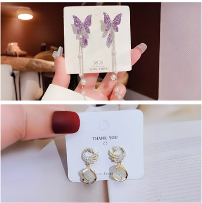 Tiso Combo of 2 Stone Studded Golden Earring for Girls and Women Crystal, Cubic Zirconia, Pearl Alloy, Brass, Stone Drops & Danglers, Earring Set, Hoop Earring, Rhinestone Studs, Stud Earring
