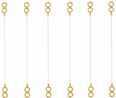 Divaart DIVAART Invisible Kan Chain for Heavy Earrings Support (Pack of 6, Gold-Plated) Brass Clip-on Earring