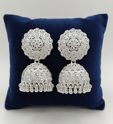 Stylish nakhre har roz Snh_jhu_01 White Zircon Alloy Jhumki Earring