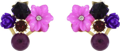 Crystalline flower type, Earring girl& women Metal Hoop Earring, Stud Earring