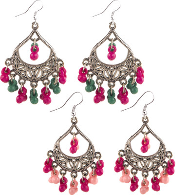 Jamleen Gallery Traditional Silver Dangler Earrings Set Alloy Jhumki Earring