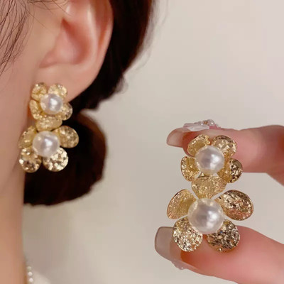 MEENAZ Earrings for women korean earing for girl Moti Ear Ring stylish Western Ear Tops Pearl Gold, Alloy, Mother of Pearl Drops & Danglers, Earring Set
