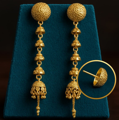 Z HOME Gold Plated Traditional Party wear Earring Brass Drops & Danglers