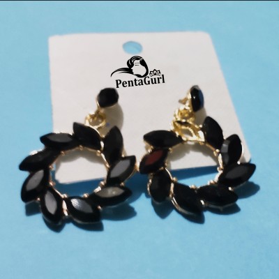 PentaGurl PentaGurl Black Ad Earrings Jhumka for Girls/Women Alexandrite, Cubic Zirconia Acrylic, Ivory Drops & Danglers, Jhumki Earring, Tassel Earring, Tunnel Earring