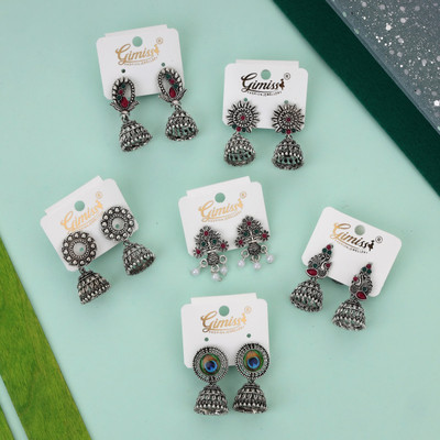 Gimiss Traditional & Designer Earring for Women and Girl Lightweight Daily Wear 6 Pairs Alloy Earring Set, Hoop Earring, Jhumki Earring, Cuff Earring, Tassel Earring