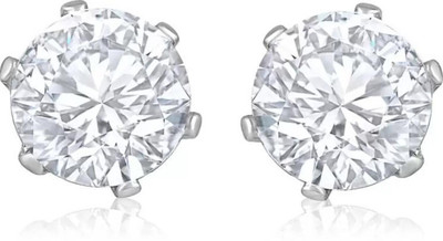 MEHAK CREATION Gold Small Round Crystal Cute Plain Simple for Menn Metal Stud Earring Alloy Stud Earring