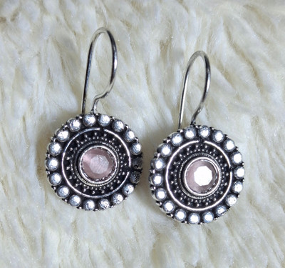 Kavi Traders Collection Round Drop Earring Crystal Alloy, Stone Earring Set