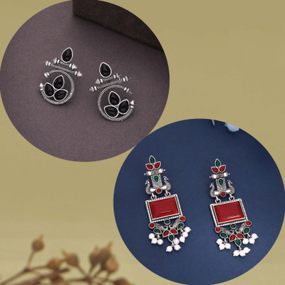 brado jewellery Silver Earring for Women & Girls Brass Drops & Danglers, Stud Earring