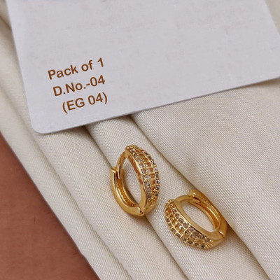 KIYANA KIYANA Gold Plated Hoop Earrings for Girls & Women Alloy Hoop Earring Brass Tassel Earring, Jhumki Earring, Earring Set, Ear Thread, Cuff Earring