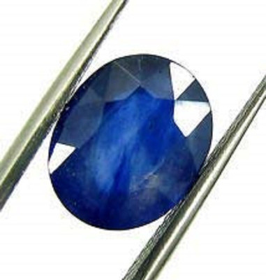 Aanya Jewels Blue Sapphire 7.25 Ratti (Neelam) Precious Loose Gemstone Natural Certified Stone With Lab Certificate Sapphire Alloy, Brass Earring Set