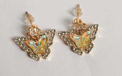 Rishab Traders yellow butterfly earring Metal Earring Set