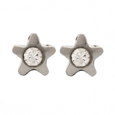STUDEX 4MM Star Shape With April Stainless Steel Stud Earring