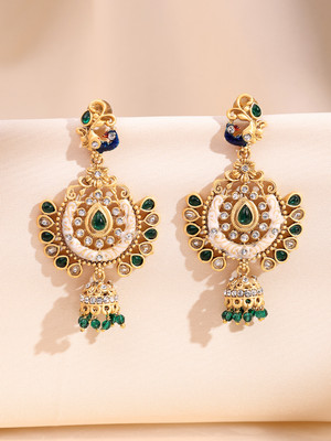 Adiva ADVPP000ER00128_GN Brass Drops & Danglers