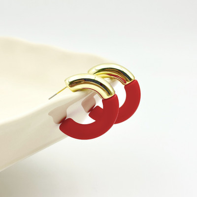 PRIYA IMPEX SPARKLE & SHINE JEWEL 3D half circle design Statement Drop Acrylic Earrings Acrylic Hoop Earring