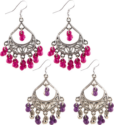Creative Frogs Dual Color Oxidized Earrings Pack Alloy Jhumki Earring