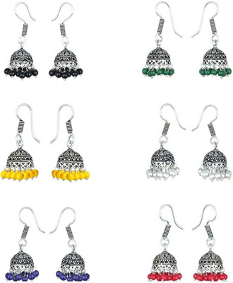 alysa Combo of Small Beautiful Colorful Beads Alloy Jhumki Earring