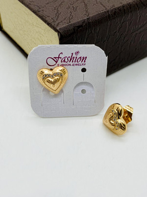 GlowNest FIP-AD Fancy Gold Studs-35 Diamond Brass Stud Earring