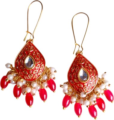 Kalakruty Kalakruty Meenakari Kundan Drop Earring For Girls And Women Beads Alloy Drops & Danglers